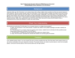 Writing Multiple-Choice Questions: All of the Above