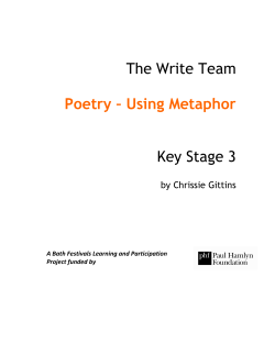 The Write Team Poetry &ndash; Using Metaphor Key Stage 3