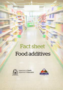 Food Additives Fact Sheet - WA School Canteens Association