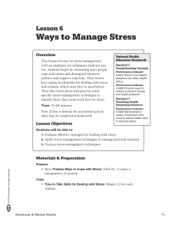 Lesson 6 Ways to Manage Stress