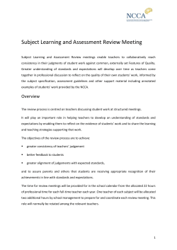 Subject Learning and Assessment Review Meeting