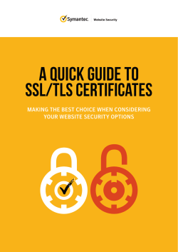 A quick guide to SSL/TLS certificates