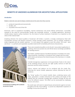 benefits of anodised aluminium for architectural applications