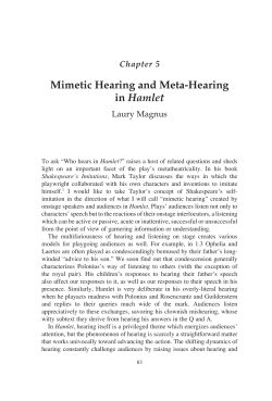 "Mimetic Hearing and Meta-Hearing in Hamlet" by Laury Magnus