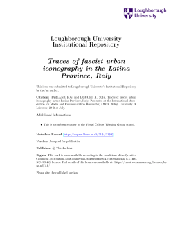 Traces of fascist urban iconography in the Latina Province, Italy