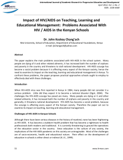 Impact of HIV/AIDS on Teaching, Learning and Educational