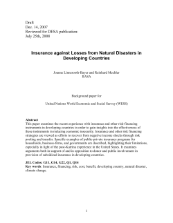Insurance against Losses from Natural Disasters