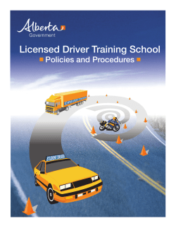 Licensed Driver Training School Policy and Procedures