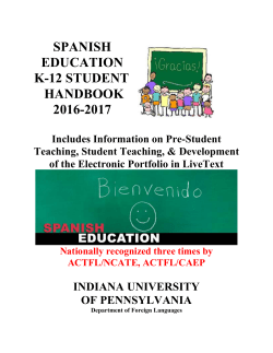 SPANISH EDUCATION K-12 STUDENT HANDBOOK 2016-2017