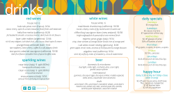 red wines white wines sparkling wines daily specials happy