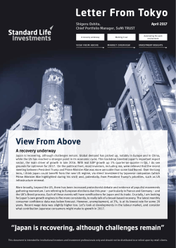 Letter From Tokyo - Standard Life Investments