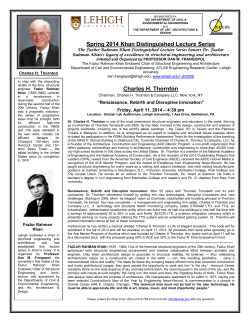 Spring 2014 Khan Distinguished Lecture Series