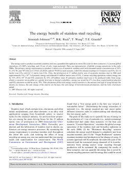 The energy benefit of stainless steel recycling