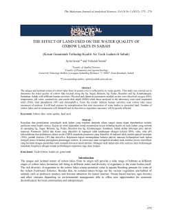 the effect of land used on the water quality of oxbow lakes in sabah