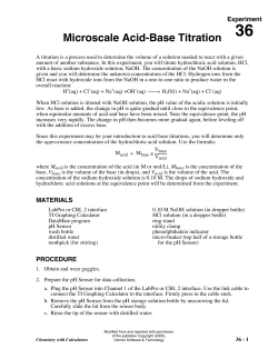 Microscale Acid-Base Titration