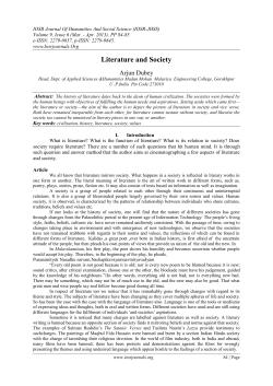 Literature and Society