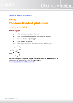 Photoactivated platinum compounds