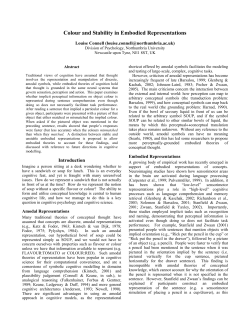 Colour and Stability in Embodied Representations