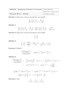 Exercise 1 Bring onto common denominator and simplify 2t − t 2t + 2