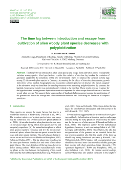 The time lag between introduction and escape from cultivation of