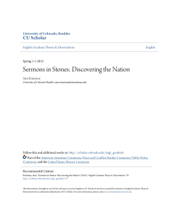 Sermons in Stones: Discovering the Nation - CU Scholar