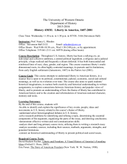 History 4303E - Liberty in America, 1607-2001