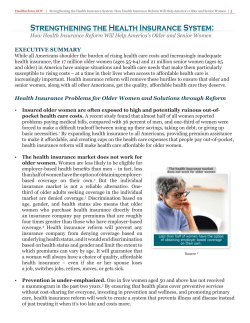 EXECUTIVE SUMMARY Health Insurance Problems for Older
