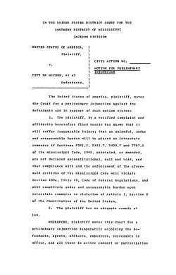 Motion for Preliminary Injunction