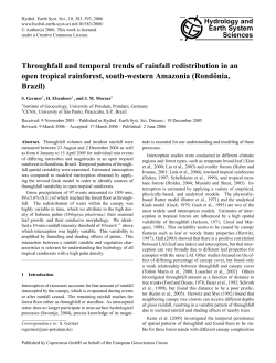 Throughfall and temporal trends of rainfall redistribution in an open