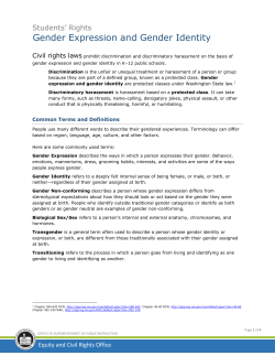 Students` Rights: Gender Expression and Gender Identity