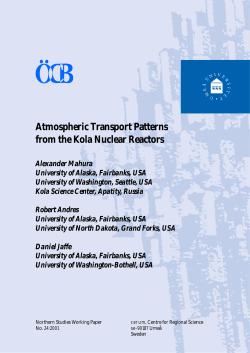 Atmospheric Transport Patterns from the Kola Nuclear Reactors