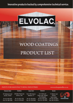 Elvolac Wood Coatings Product List
