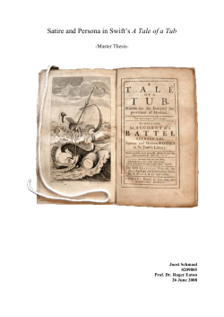Satire and Persona in Swift`s A Tale of a Tub - UvA-DARE