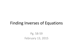Finding Inverses of Equations