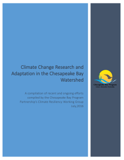 Climate Change Research and Adaptation in the Chesapeake Bay