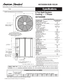American Standard Specification - 3 Ton Split System Cooling ? 1