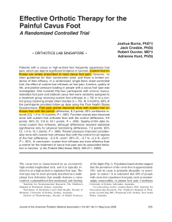 Effective Orthotic Therapy for the Painful Cavus Foot