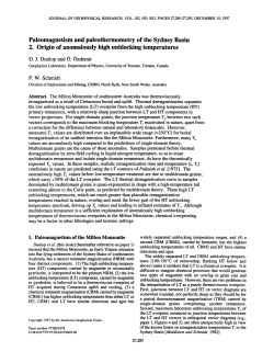 Paleomagnetism and paleothermometry of the Sydney Basin 2