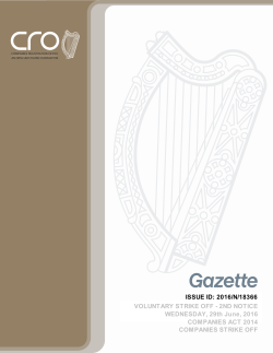 ISSUE ID: 2016/N/18366 COMPANIES ACT 2014 COMPANIES