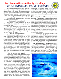 SJRA`s Kids Page 2013 Hurricane Season Is Here