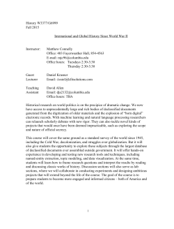 History W3377/G6999 Fall 2015 International