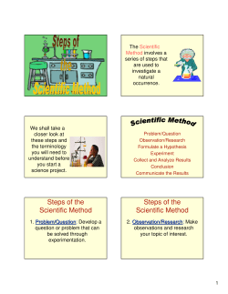 Steps of the Scientific Method Steps of the Scientific Method