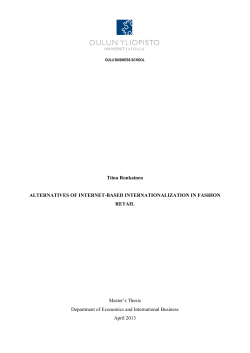 Tiina Ronkainen ALTERNATIVES OF INTERNET-BASED