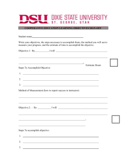 Learning objectives signoff - Dixie State University Career Center
