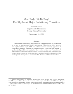 Must Early Life Be Easy? The Rhythm of Major