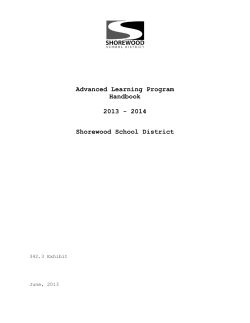 advance learning program handbook exhibit