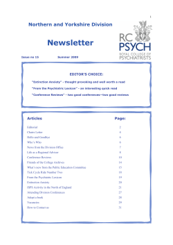 Newsletter - Royal College of Psychiatrists