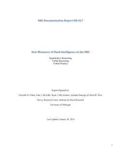 New Measures of Fluid Intelligence in the HRS