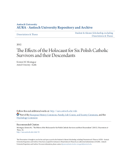 The Effects of the Holocaust for Six Polish Catholic Survivors and