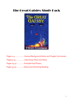 The Great Gatsby: Study Pack